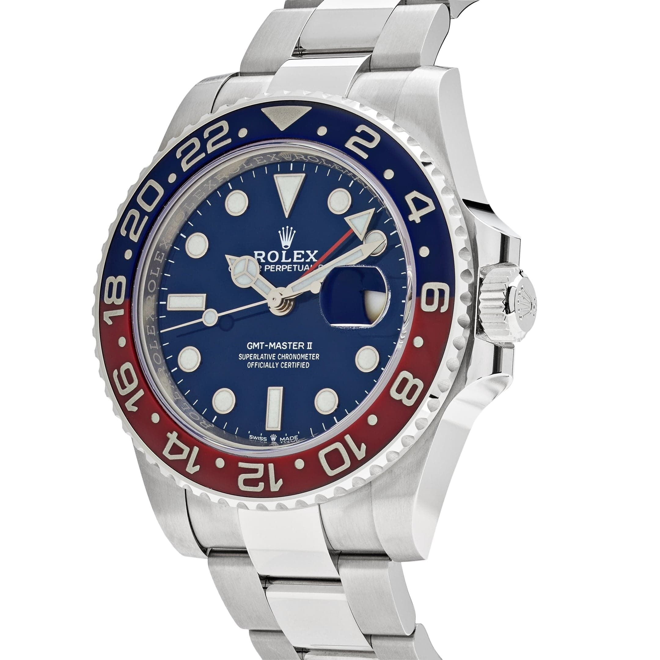 Rolex GMT-Master II 126719BLRO 'Pepsi' Ouro Branco Mostrador Azul